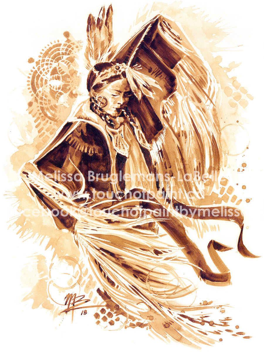 Wind at my Back - Coffee Painting Print
