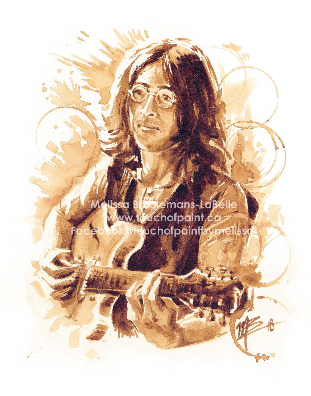 John Lennon: Working Class Hero - Coffee Painting Print